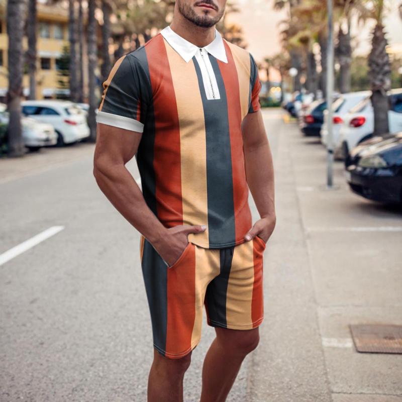 Men's Tracksuits Men Summer 2-pieces Striped Printed Short Sleeve Shirts & Shorts Pants Sets With Pockets Comfy High Quality Fashionable Sui, Gray
Men's Tracksuits Men Summer 2-pieces Striped Printed Short Sleeve Shirts & Shorts Pants Sets With Pockets Comfy High Quality Fashionable Sui, Gray