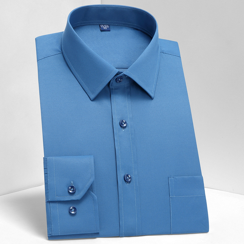 Men's Interview Office Long Sleeve Dress Shirts Formal Business Comfortable Slim Fit Solid Classic Social Work Shirt 220330