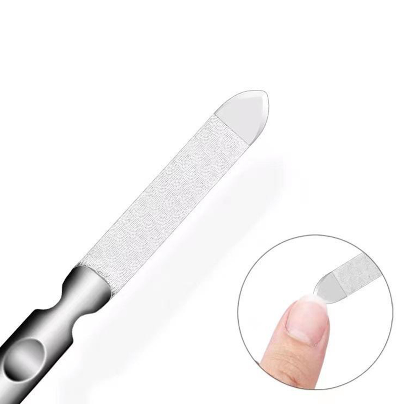 Nail Files Double Sided Art Sanding Washable File Rose Gold Stainless Steel Semilune Buffing Curved Professional Manicure Tools Limas De Unas De Doble