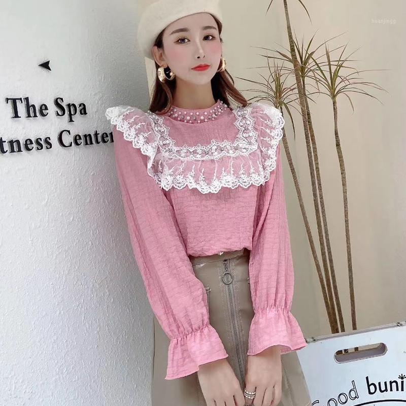 Spring Autumn Women Beading Mesh Blouse Sexy Floral Embroidery Lace Up Patchwork Shirts Female Lantern Sleeve Blouses Tops A1994 Women's &, White
Spring Autumn Women Beading Mesh Blouse Sexy Floral Embroidery Lace Up Patchwork Shirts Female Lantern Sleeve Blouses Tops A1994 Women's &, White