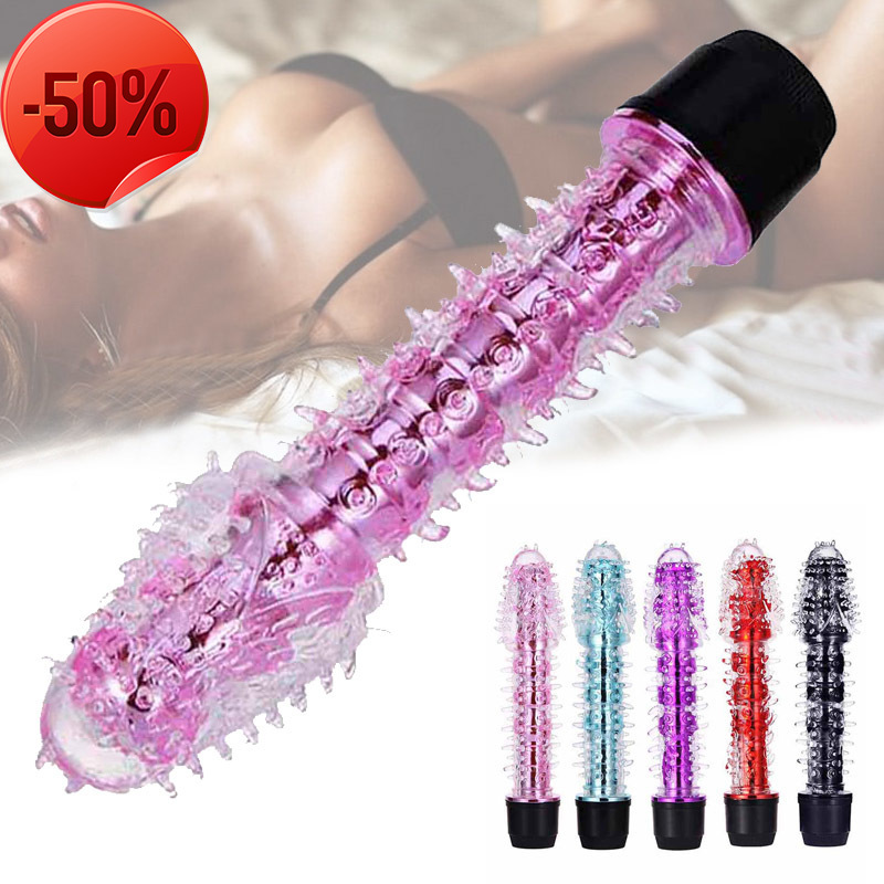 50% discount Dildo Vibrator for Women Dotted Ribbed Barbed Penis Av Stick Vibrating g Spot Clitoris Stimulator Masturbation Sex Product Ac Sex sh