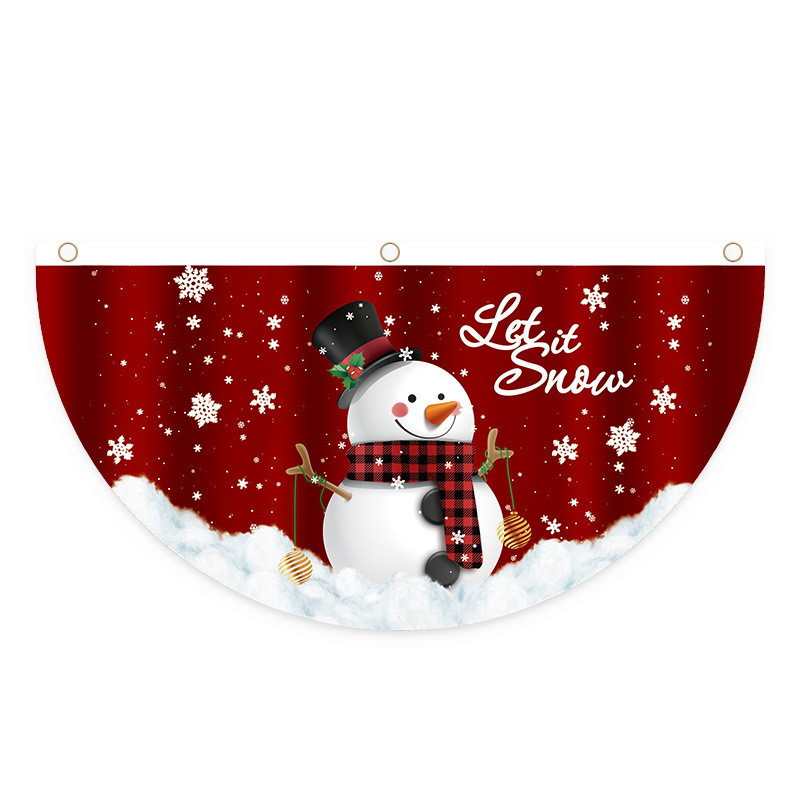 Christmas Decor for Home Outdoor Fan-shaped Flag Door Decoration Pendant Xmas 2023 Navidad New Year Natal Noel Natale Kerst