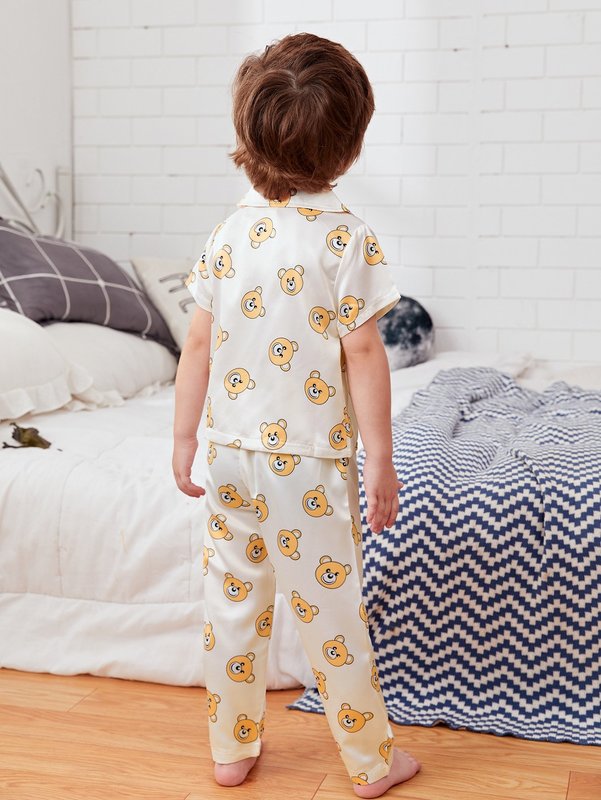 Toddler Boys All Over Cartoon Graphic PJ Set SHE
