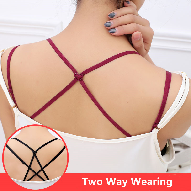 Women Elastic Sexy Intimates Accessories Adjustable Back Cross Strap X Belt Hooks Underwear Bra Straps Tirantes Para Sujetador Two Way Wearing Straps