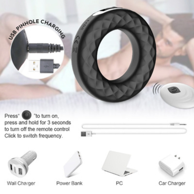 Penis Rings Vibrator Scrotal Binding Clitoris Stimulation Delay Ejaculation Erection 10 Speeds Remote Control Cock Ring Sex Toy 220520 - view 4