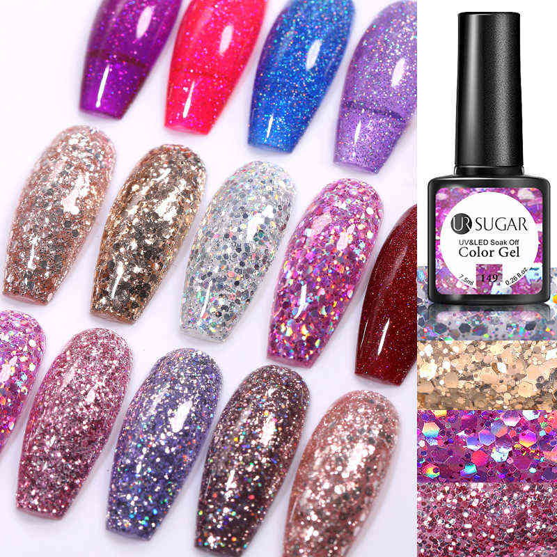 NXY Nail Gel 7 5ml Polish Rose Gold Silver Sparkling Glitter Sequins Soak Off Uv Led s Art Varnishes Hybrid 0328