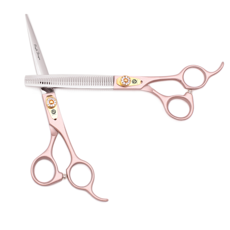 Barber Professional Scissors Purple Dragon 5.5" 6" 7" Japan Steel Cutting Hairdressing Thinning Shears Rose Gold 9105# 220317