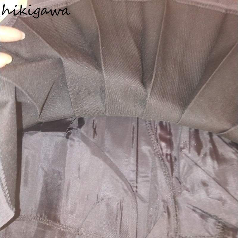 Hikigawa Y2K Skirt for Women Japan Faldas Mujer Moda A Line Mini Skirts Female Chain High Waist Gothic Clothes 220317