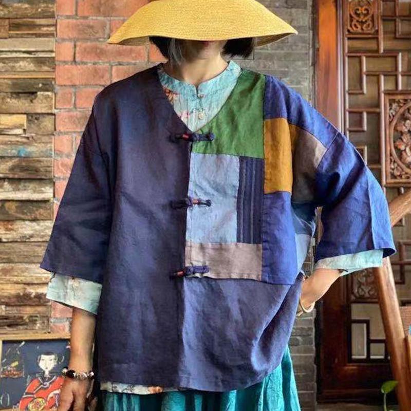 Women's Blouses & Shirts Johnature Cotton Patchwork Casual Vintage Women Autumn Half Sleeve V-neck 2022 Tops Loose, Blue
Women's Blouses & Shirts Johnature Cotton Patchwork Casual Vintage Women Autumn Half Sleeve V-neck 2022 Tops Loose, Blue