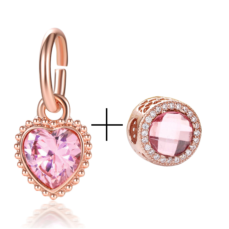 New Popular 925 Sterling Silver Rose Gold Crystal Charm Diy New Crown Beads For S925 Snake Bracelet Necklace Pendant Jewelry Making