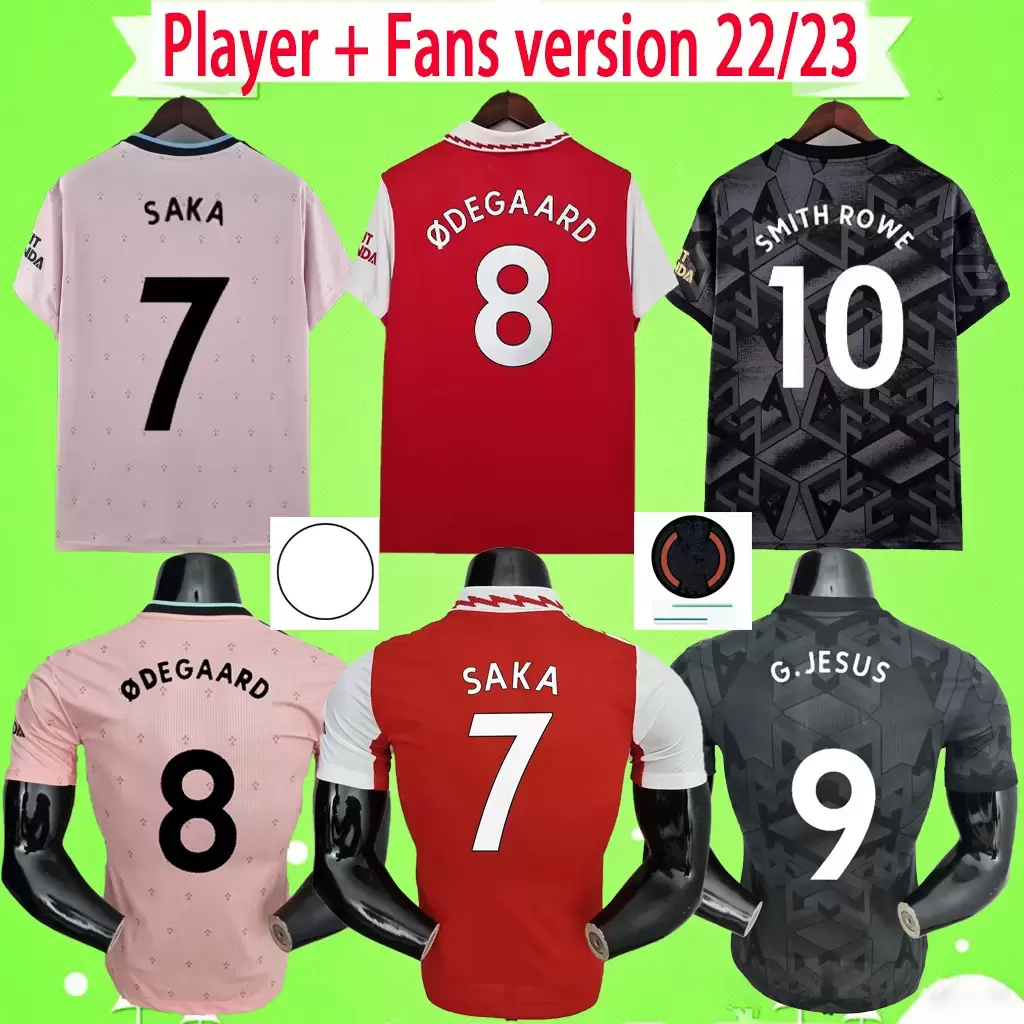 22 23 SMITH ROWE PEPE SAKA ARseN soccer jerseys G.JESUS 9 Fans Player version ODEGAARD THOMAS MARTINELLI TIERNEY SAMBI 2022 2023 football shirt Men Kids kit AWAY