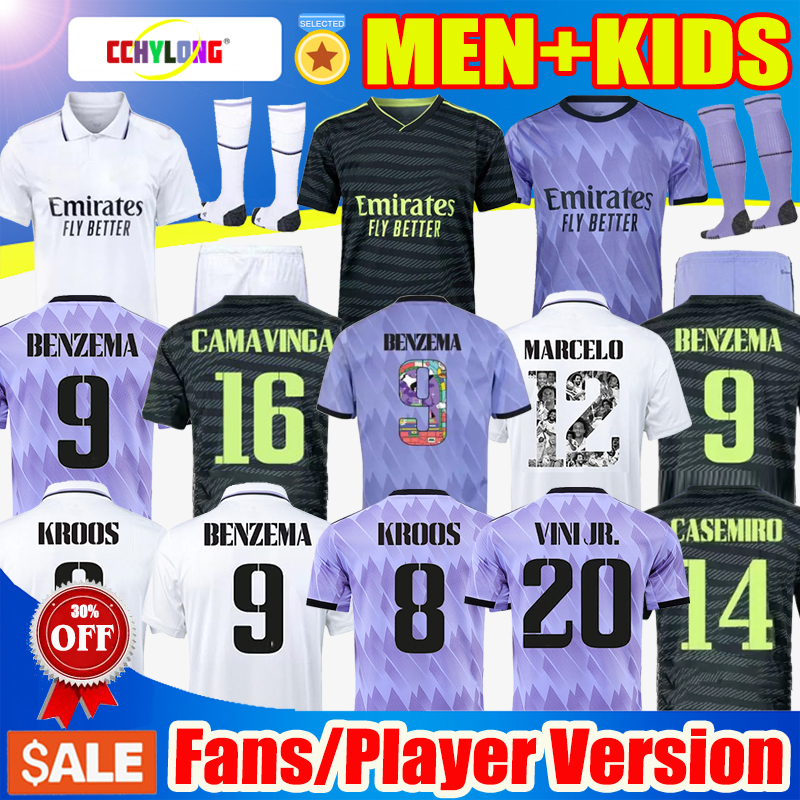 BENZEMA Soccer Jersey 22 23 Football Shirt Finals champions 14 VINI JR CAMAVINGA ALABA VALVERDE MODRIC TCHOUAMENI REAL MADRIDS Camiseta Men Kids 2022 2023 uniforms, Player 22-23 third with patch
BENZEMA Soccer Jersey 22 23 Football Shirt Finals champions 14 VINI JR CAMAVINGA ALABA VALVERDE MODRIC TCHOUAMENI REAL MADRIDS Camiseta Men Kids 2022 2023 uniforms, Player 22-23 third with patch