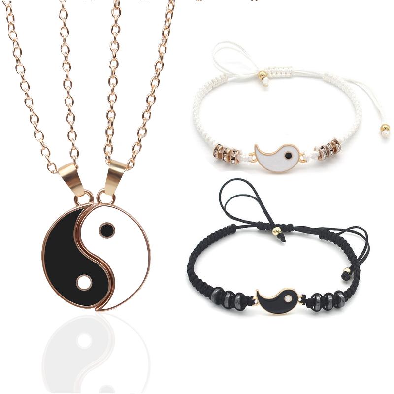 Earrings & Necklace Tai Chi Couple Bracelets Necklaces Set Fengshui Yin Yang Paired Pendants Charms Braided Woven Chain Bracelet SetEarrings, As pic
Earrings & Necklace Tai Chi Couple Bracelets Necklaces Set Fengshui Yin Yang Paired Pendants Charms Braided Woven Chain Bracelet SetEarrings, As pic