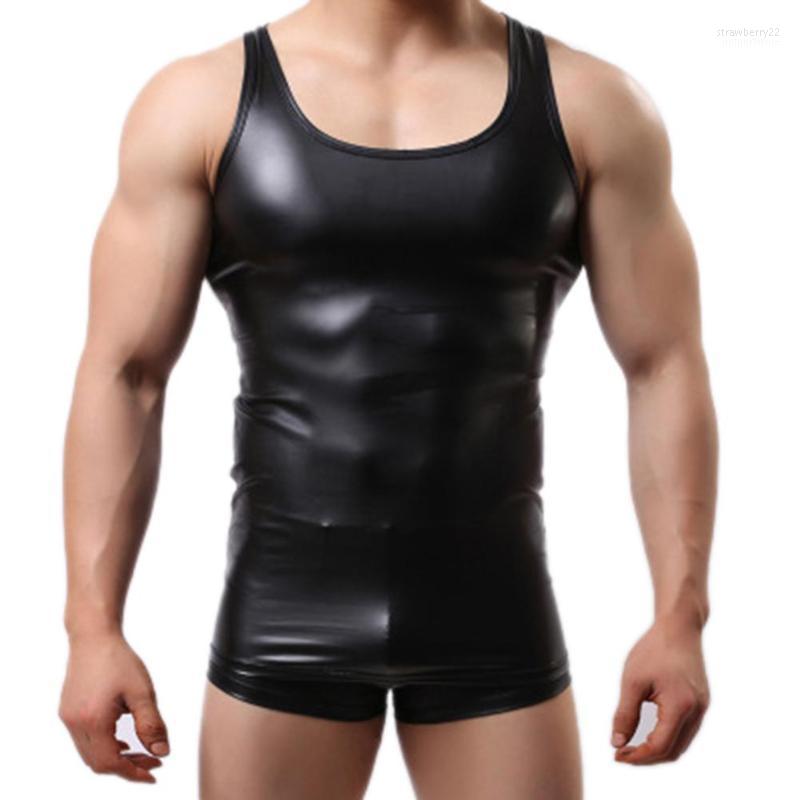 Men's Vests Men Sexy Solid Color Sleeveless Low-cut Faux Leather Slim Vest Gym Tank Top Stra22, Black
Men's Vests Men Sexy Solid Color Sleeveless Low-cut Faux Leather Slim Vest Gym Tank Top Stra22, Black