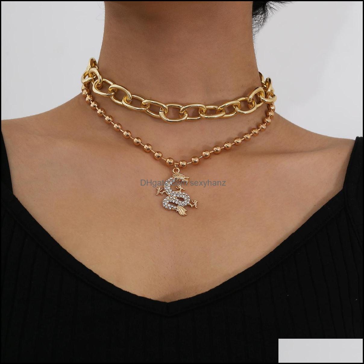 Pendant Necklaces Pendants Jewelry Creative Design Zodiac Dragon Inlaid Rhinestones Mti-Layered Beanie Chains Short Clavicle Chain Fashion
Pendant Necklaces Pendants Jewelry Creative Design Zodiac Dragon Inlaid Rhinestones Mti-Layered Beanie Chains Short Clavicle Chain Fashion