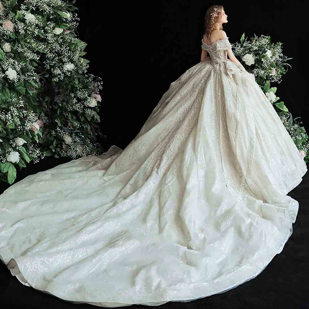 Luxury Heavy Beaded Arabic Wedding Dress Ball Gown Sparkly Pearls Sequin Princess Wedding Dresses 2022 Beading Lace Up Bride Dubai Church Country vest
