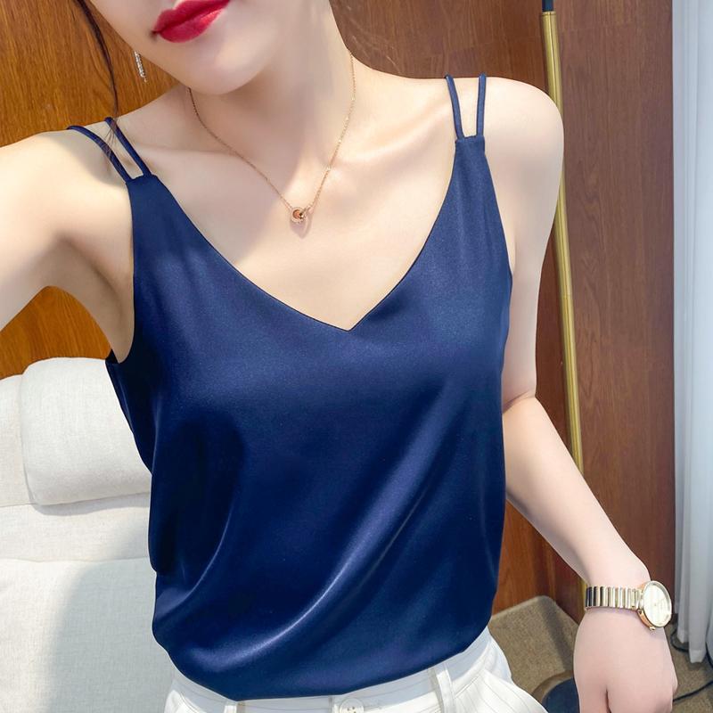 Women' Tanks & Camis Silk Camisole Women' Inner Suit White Black Bottoming Satin Mulberry Top Spring And Summer Small V-NeckWomen
Women' Tanks & Camis Silk Camisole Women' Inner Suit White Black Bottoming Satin Mulberry Top Spring And Summer Small V-NeckWomen