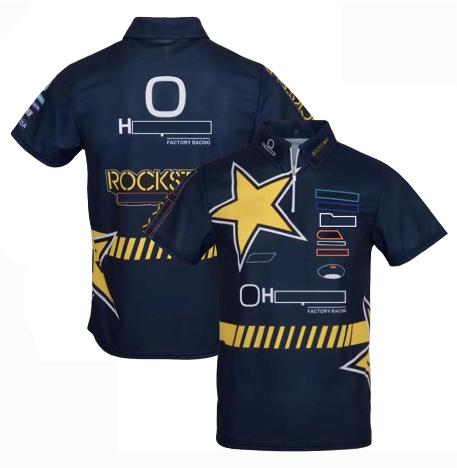 Moto Team Racing T-shirt Men's Motorcycle Cycling T-shirts Summer Motocross Jersey Short Sleeve Off-road Quick Dry Lapel Polo Shirts free shippin