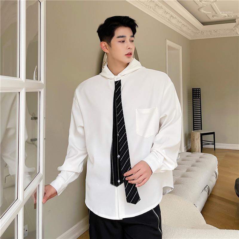Men Tie Loose Casual Long Sleeve Hooded Shirt Jacket Man Streetwear Vintage Fashion Dress Hoodie Shirts Coat Male Men's, H13 white
Men Tie Loose Casual Long Sleeve Hooded Shirt Jacket Man Streetwear Vintage Fashion Dress Hoodie Shirts Coat Male Men's, H13 white