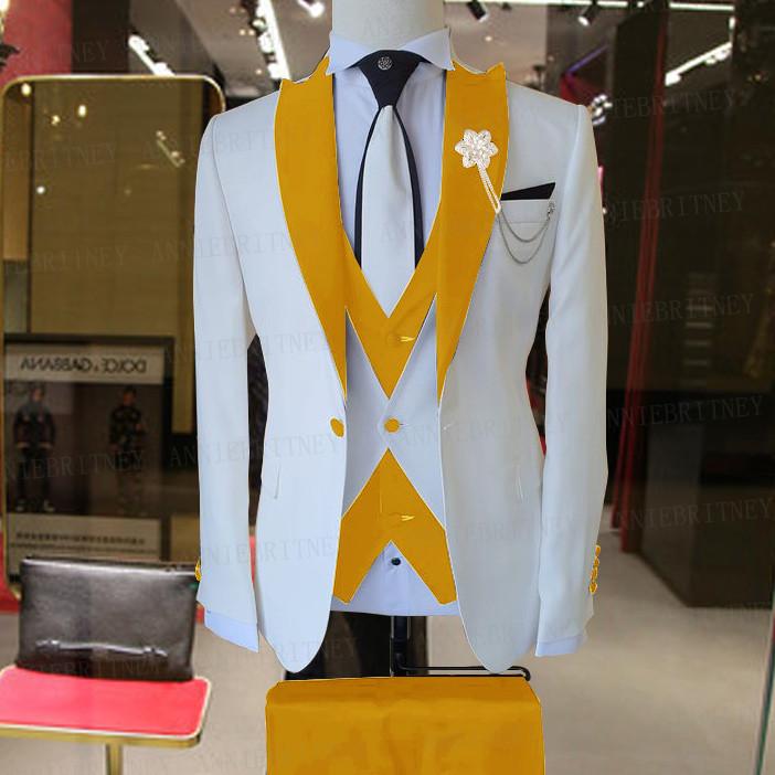 Men's Suits & Blazers Costume Homme Italian Business Slim Fit 3 Pieces Gold For Men Groom Prom Tuxedos Groomsmen Blazer WeddingMen's
Men's Suits & Blazers Costume Homme Italian Business Slim Fit 3 Pieces Gold For Men Groom Prom Tuxedos Groomsmen Blazer WeddingMen's