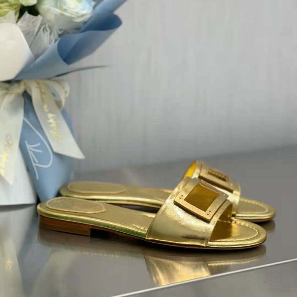 Brands Sandals Luxury women slipper flats Baguette Wide Band Slides GOLD NAPPA LEATHER SLIDE casual walking shoes outdoor super quality, 11
Brands Sandals Luxury women slipper flats Baguette Wide Band Slides GOLD NAPPA LEATHER SLIDE casual walking shoes outdoor super quality, 11
