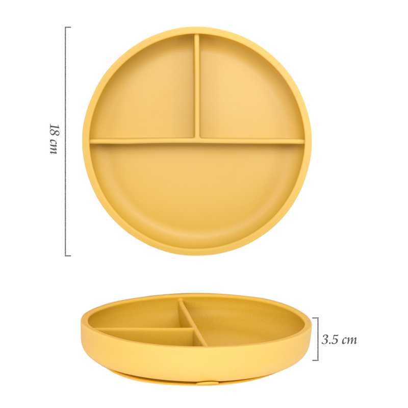 Cute Pure Color Weaning Children's Tableware Feeding Suction Plate Training Bowl Dining Appliance Food Grade Baby Accessories 220512