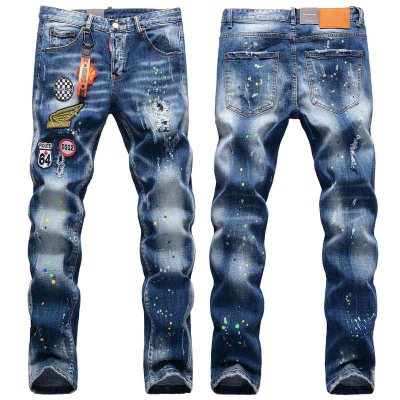 High quality high-grade personality trendy male beggar D2 replica jeans men's wear, Picture color
High quality high-grade personality trendy male beggar D2 replica jeans men's wear, Picture color