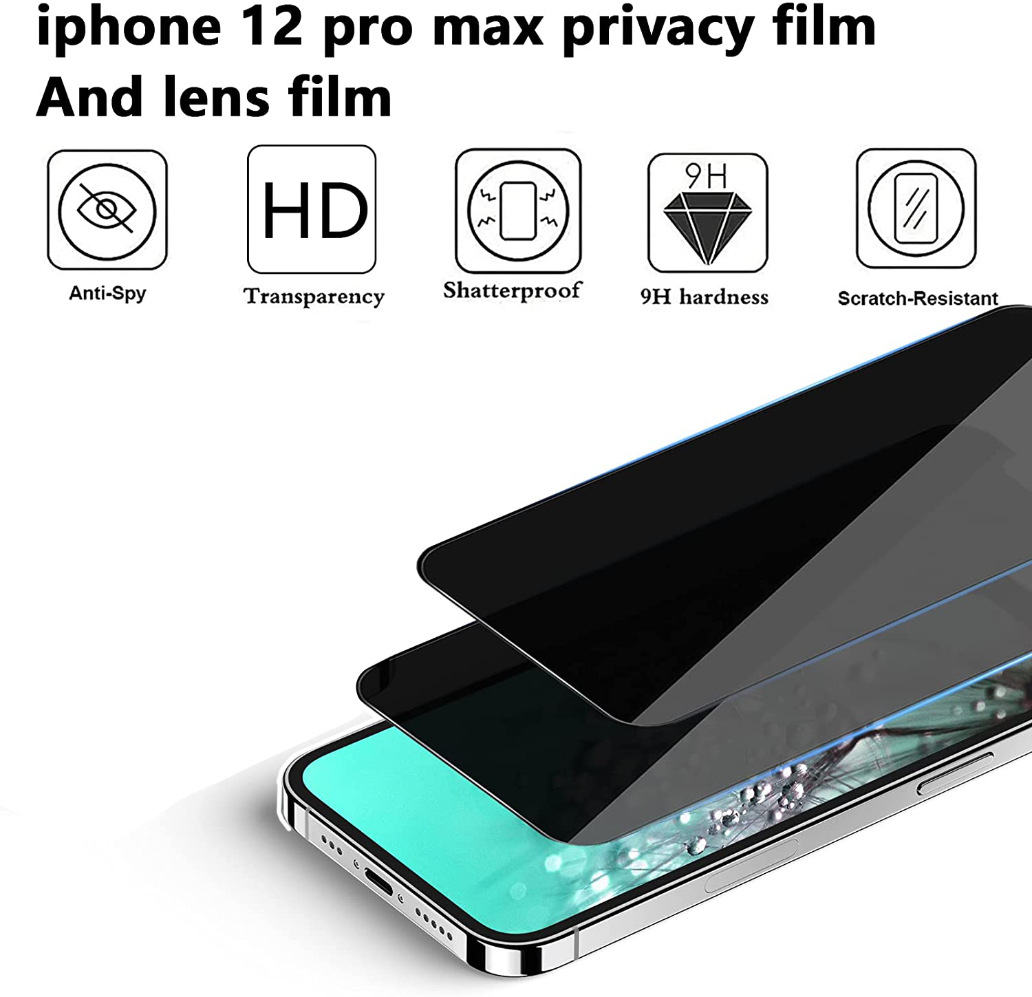 Premium AA Privacy Anti-spy Tempered Glass Screen Protector for iPhone 16 16E 15 14 13 12 11 Pro Max XR XS X 6 7 8 Plus With Thicker Retail Package