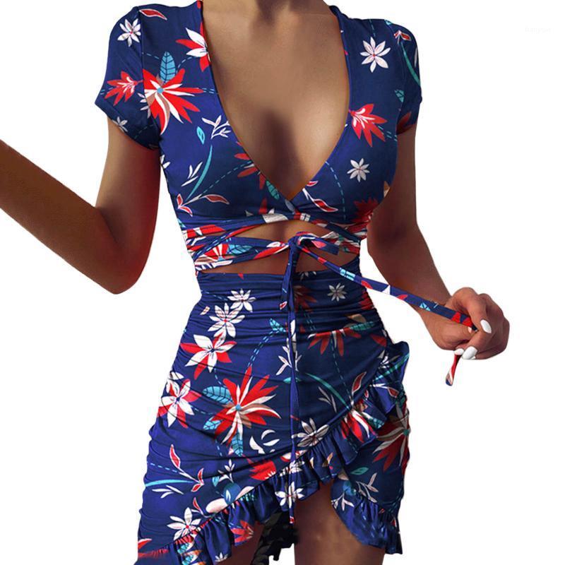 Casual Dresses Bohemian Fake Two Pieces Beach Dress For Women Boho Floral Printing Short Sleeve Sundress Sexy Bodycon V Neck Ruffles Vestido, Blue
Casual Dresses Bohemian Fake Two Pieces Beach Dress For Women Boho Floral Printing Short Sleeve Sundress Sexy Bodycon V Neck Ruffles Vestido, Blue