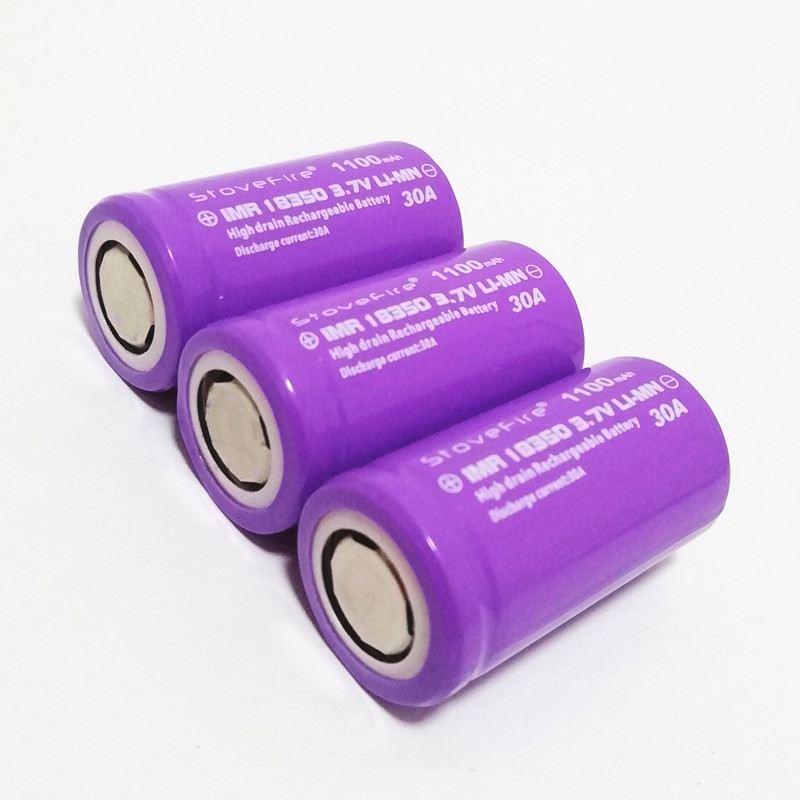 IMR 18350 1100mAh 30A 3.7V Rechargable Lithium Batteries Can be used for /Sight battery Laser pen cell/ Battery for hair scraper/ 100% High Quality st