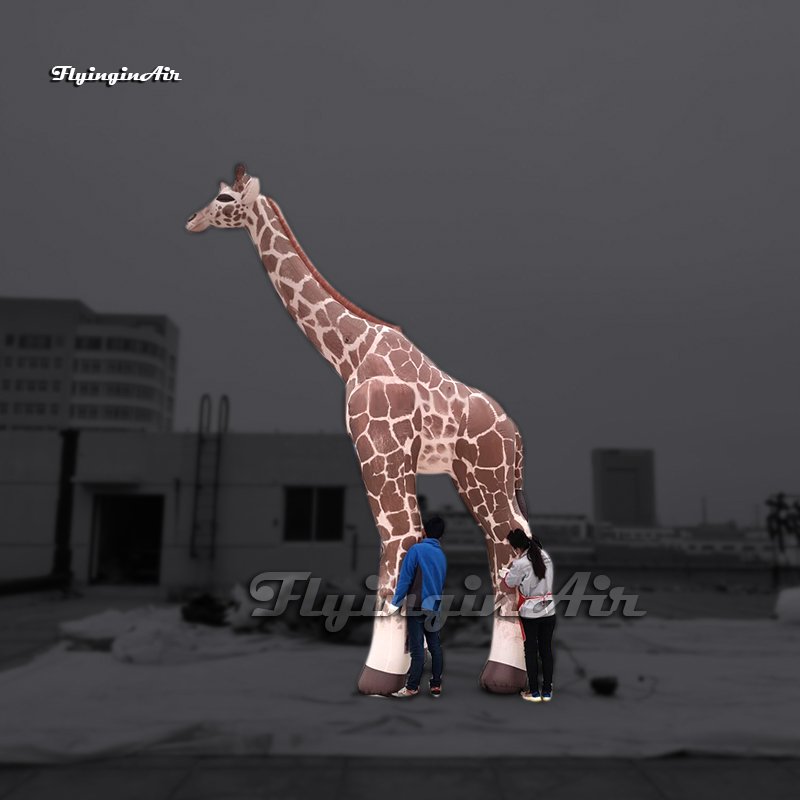 Large Real Inflatable Giraffe Animal Balloon With Long Neck For Circus And Zoo Decoration