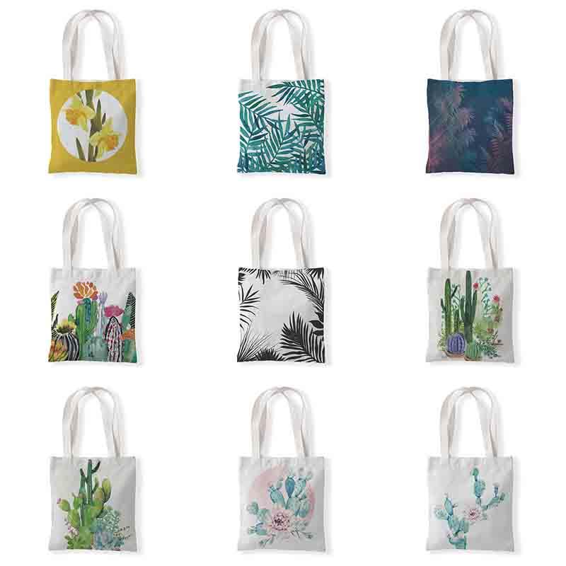 Storage Bags Green Leaves Floral Printed Handbag Women Shoulder Bag Canvas Cactus Daily Use Female Shopping Lady Eco
Storage Bags Green Leaves Floral Printed Handbag Women Shoulder Bag Canvas Cactus Daily Use Female Shopping Lady Eco