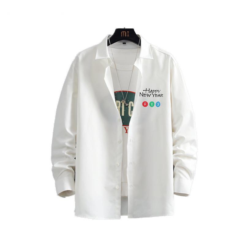 Men' Casual Shirts 2022 Autumn Letter Print Long Sleeved For Men Male Cotton Turn Down Collar Shirt Single Breasted Vintage Clothing, White
Men' Casual Shirts 2022 Autumn Letter Print Long Sleeved For Men Male Cotton Turn Down Collar Shirt Single Breasted Vintage Clothing, White