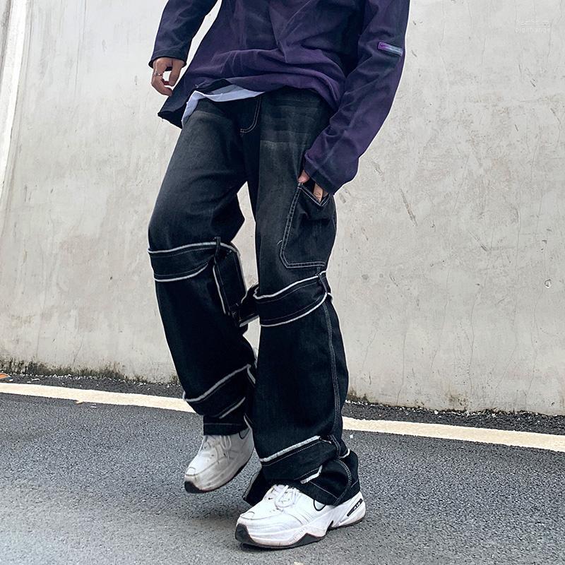 Men's Jeans High Street Streamer Straight Retro Loose Wide Leg Denim Pants Oversize Ribbons Hip Hop Baggy Casual Cargo Heat22, Black
Men's Jeans High Street Streamer Straight Retro Loose Wide Leg Denim Pants Oversize Ribbons Hip Hop Baggy Casual Cargo Heat22, Black