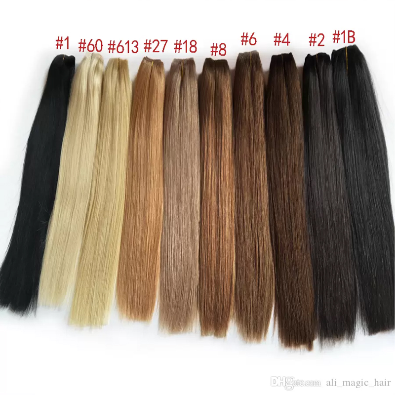 Blond Black Brown Clip In On Hair Extensions Real Human Hair Extensions 100g 8pcs 20 Colors Brazilian indian Full Head Double Weft