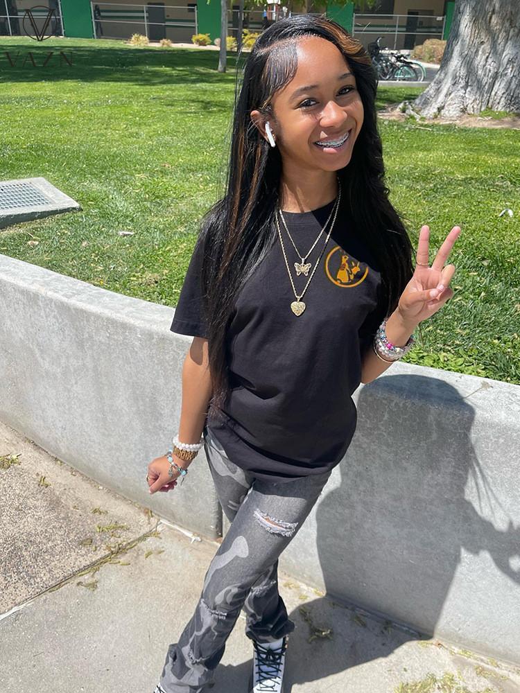 Women' T-Shirt Fashion Women Casual Street Style T Shirt Short Sleeve Round Neck Printed Lady ShirtWomen, Black
Women' T-Shirt Fashion Women Casual Street Style T Shirt Short Sleeve Round Neck Printed Lady ShirtWomen, Black