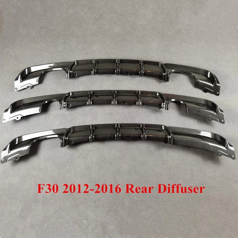 1 PC Body Kits Carbon Pattern F30 MP Style Rear Diffuser Lip Spoiler For BMW 3 Series 2012-20 16 Rear Bumper Car Accessories
