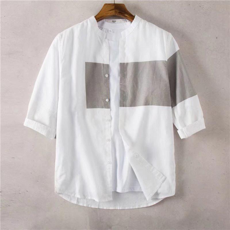 Men's Casual Shirts Japan Style Patchwork Stand Collar Shirt Men Linen Cotton For Man Party Blouses 2022 Fashion Japanese ClothingMen's, White
Men's Casual Shirts Japan Style Patchwork Stand Collar Shirt Men Linen Cotton For Man Party Blouses 2022 Fashion Japanese ClothingMen's, White