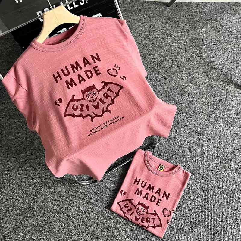 Human Ceiling Made Uzi Vert Bat Slub Cotton Men's and Women's Loose T-shirt Couple Round Neck Short Sleeve