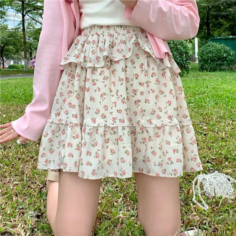 Summer Floral Print Skirt Women High Waist Short Sweet Flower Pleated Skirts With Ruffles, Beige
Summer Floral Print Skirt Women High Waist Short Sweet Flower Pleated Skirts With Ruffles, Beige