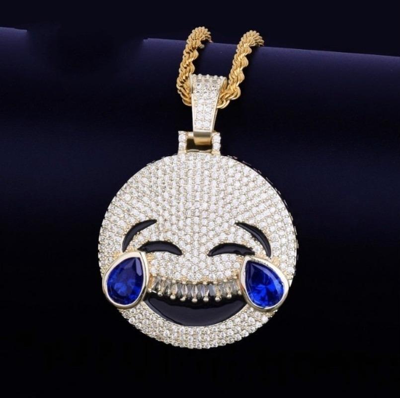 Pendant Necklaces Iced Laugh Cry With Tennis Chain Gold Color Bling Cubic Men's And Women's Hip Hop Necklace For GiftPendant
Pendant Necklaces Iced Laugh Cry With Tennis Chain Gold Color Bling Cubic Men's And Women's Hip Hop Necklace For GiftPendant