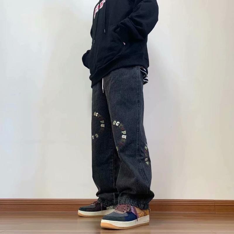 Men' Jeans Street Retro Embroidery Men' Tide Ins Drawstring Loose Straight High Hip Hop Black Distressed TrousersMen
Men' Jeans Street Retro Embroidery Men' Tide Ins Drawstring Loose Straight High Hip Hop Black Distressed TrousersMen
