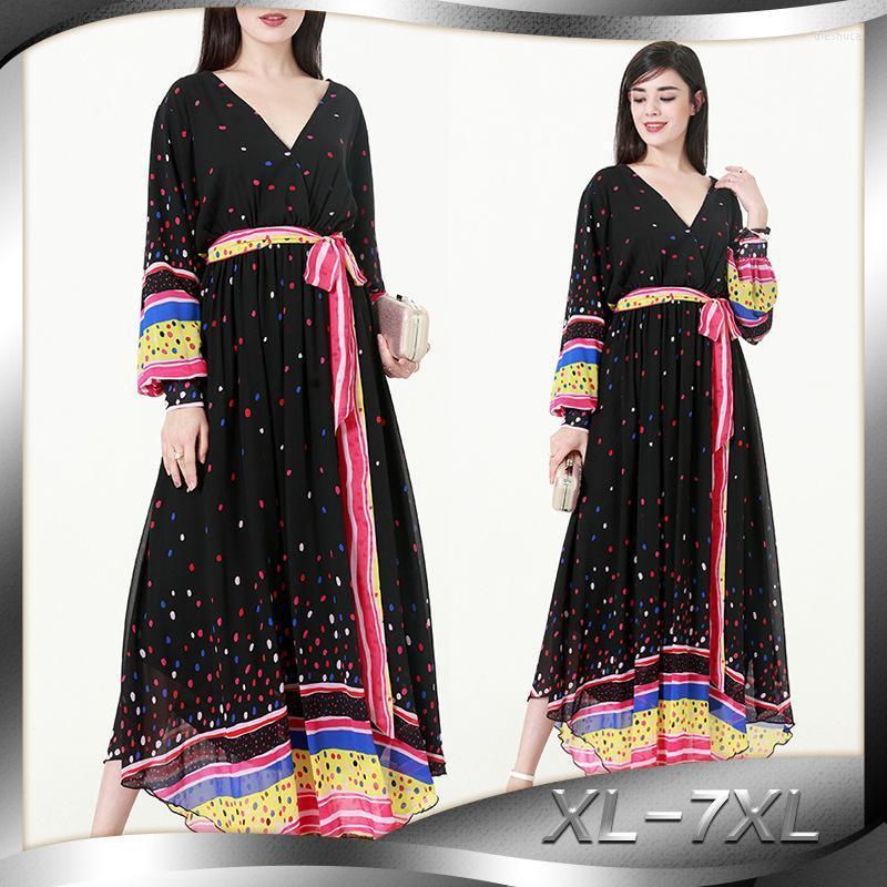 Ethnic Clothing Jalabiya Color Polka Dot Elegant Lantern Sleeves V-neck Women's Plus Size Chiffon Dress Muslim Fashion Demure Robe
Ethnic Clothing Jalabiya Color Polka Dot Elegant Lantern Sleeves V-neck Women's Plus Size Chiffon Dress Muslim Fashion Demure Robe