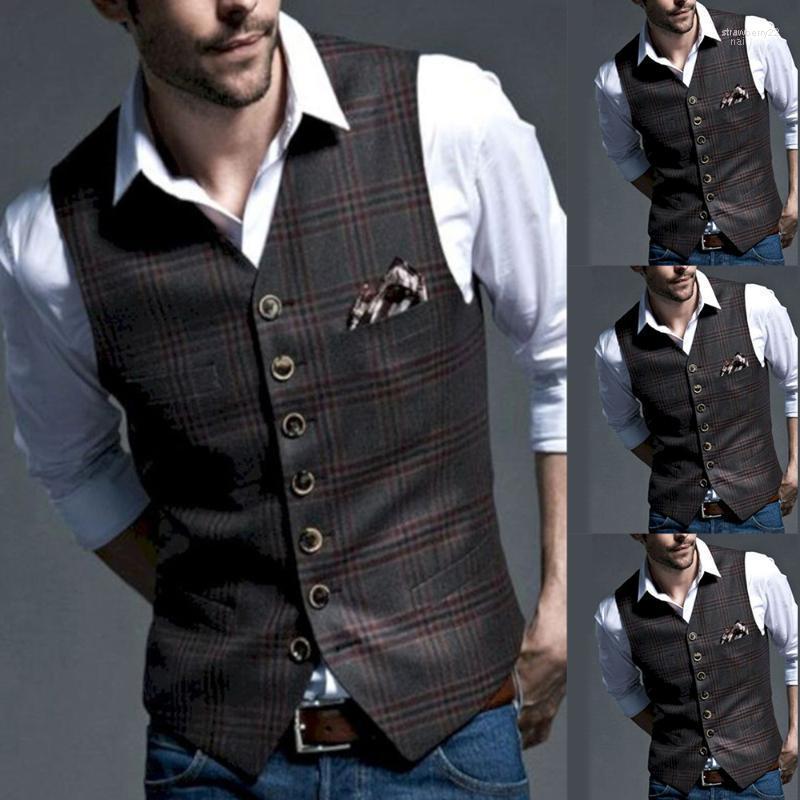 Men' Vests Classic British Style Suit Vest Men Tweed Formal For Wedding Party Slim Fit Vintage Business Waistcoat Groomsmen Stra22, As picture
Men' Vests Classic British Style Suit Vest Men Tweed Formal For Wedding Party Slim Fit Vintage Business Waistcoat Groomsmen Stra22, As picture