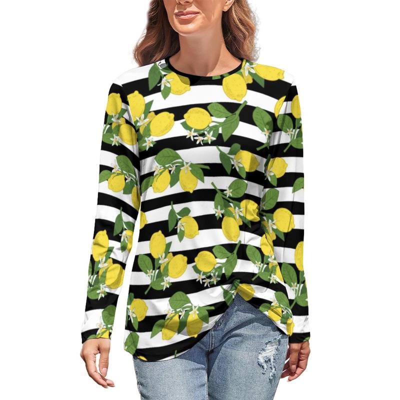 Women' T-Shirt Lemon Lemons Yellow Black White Stripes Street Wear Long Sleeve T-Shirts Print Kawaii Tee Shirt Women Oversized Top TeesWome, Style-2
Women' T-Shirt Lemon Lemons Yellow Black White Stripes Street Wear Long Sleeve T-Shirts Print Kawaii Tee Shirt Women Oversized Top TeesWome, Style-2