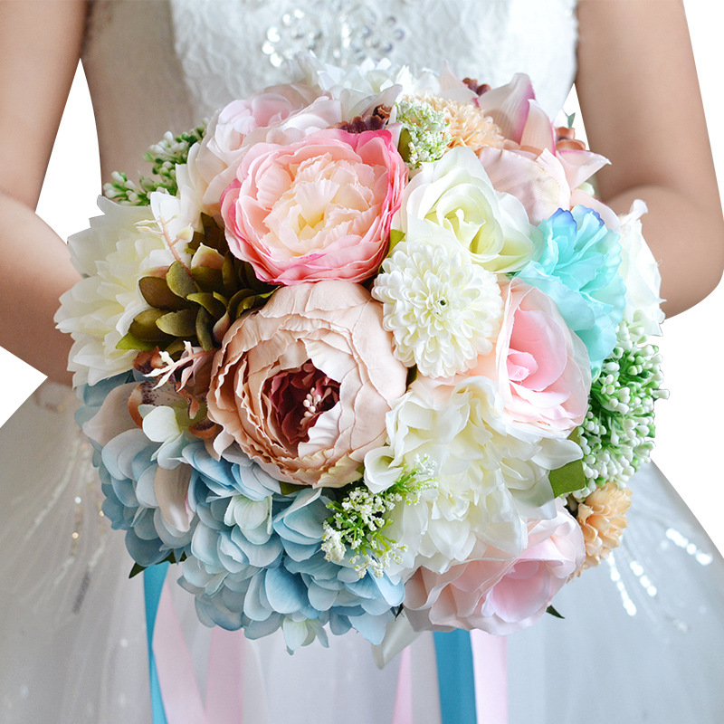 Bouquet ramos de novia Wedding Flowers peony silk Eco Flowers Bridesmaid Bouquets Ivory Wedding Bouquet