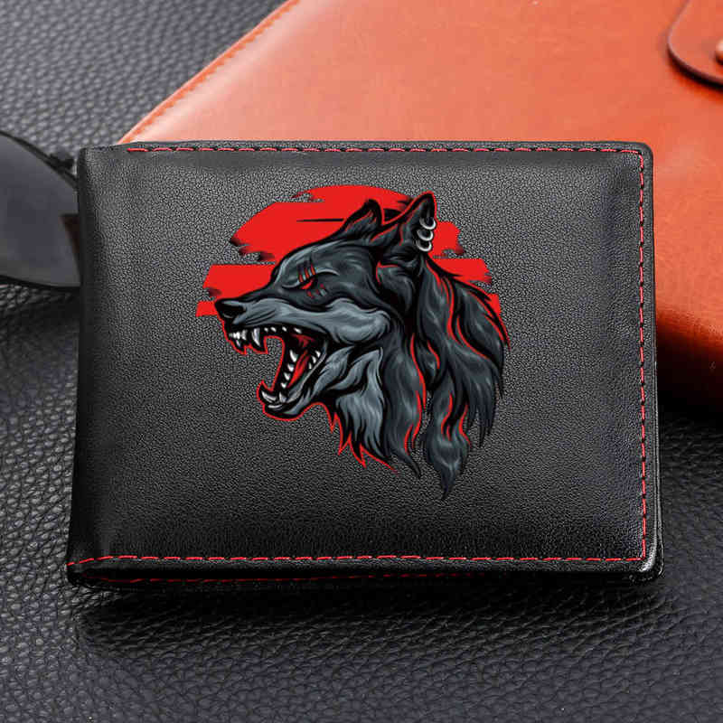 Men's Gift Daily Casual Wallet Animal Wolf Pattern Black Soft Leather Short Large Capacity Fold Purse New Arrival, Red
Men's Gift Daily Casual Wallet Animal Wolf Pattern Black Soft Leather Short Large Capacity Fold Purse New Arrival, Red