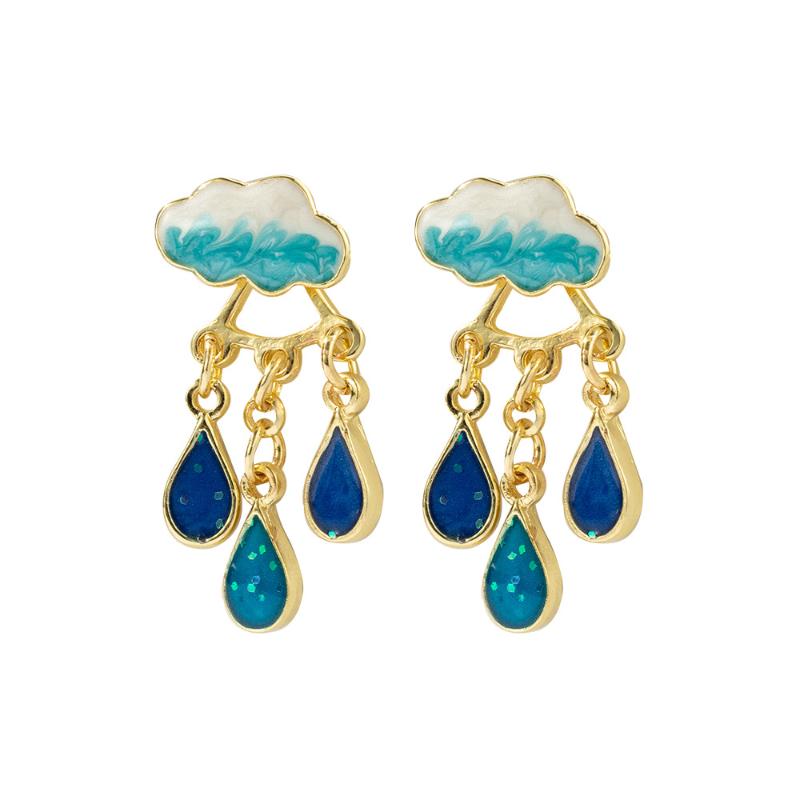 Stud Fashion Cute Blue Cloud Raindrops Earrings Funny Sweet Oil Drip Removable Weather Earings For Women Girls Gift Party Jewelry
Stud Fashion Cute Blue Cloud Raindrops Earrings Funny Sweet Oil Drip Removable Weather Earings For Women Girls Gift Party Jewelry