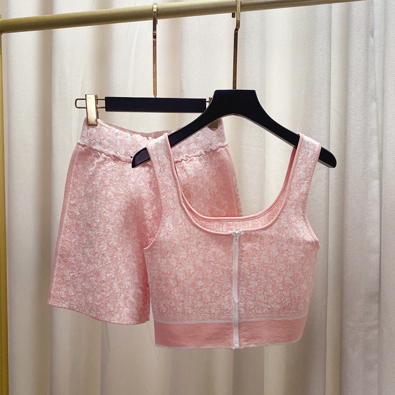 Fashion Summer 3 Color Women's Two Piece Pants Knit set casual 2022 new Suit Letter Sleeveless Zipper U-neck Tops Elasticity Waist Shorts Tracksuits Set, Black
Fashion Summer 3 Color Women's Two Piece Pants Knit set casual 2022 new Suit Letter Sleeveless Zipper U-neck Tops Elasticity Waist Shorts Tracksuits Set, Black