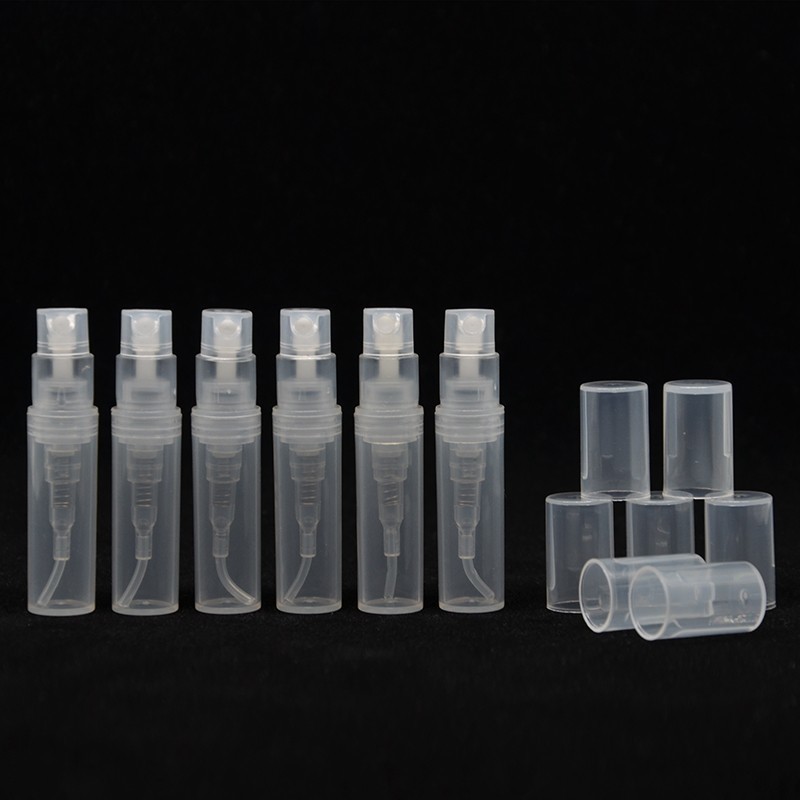 50pcs 2ml 3ml 4ml 5ml Empty Transparent Plastic Spray Bottle Makeup Perfume Atomizer Refillable Bottle Perfume Spray 220711